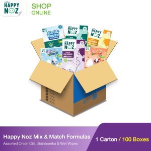 HAPPY NOZ MIX & MATCH — Assorted Onion Oils, Bathbombs & Wet Wipes (100 Boxes)